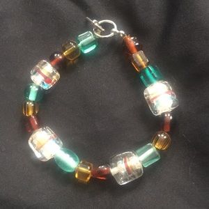 Glass bead bracelet